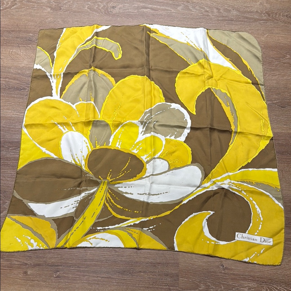 Dior Yellow and Brown Scarves and Wraps